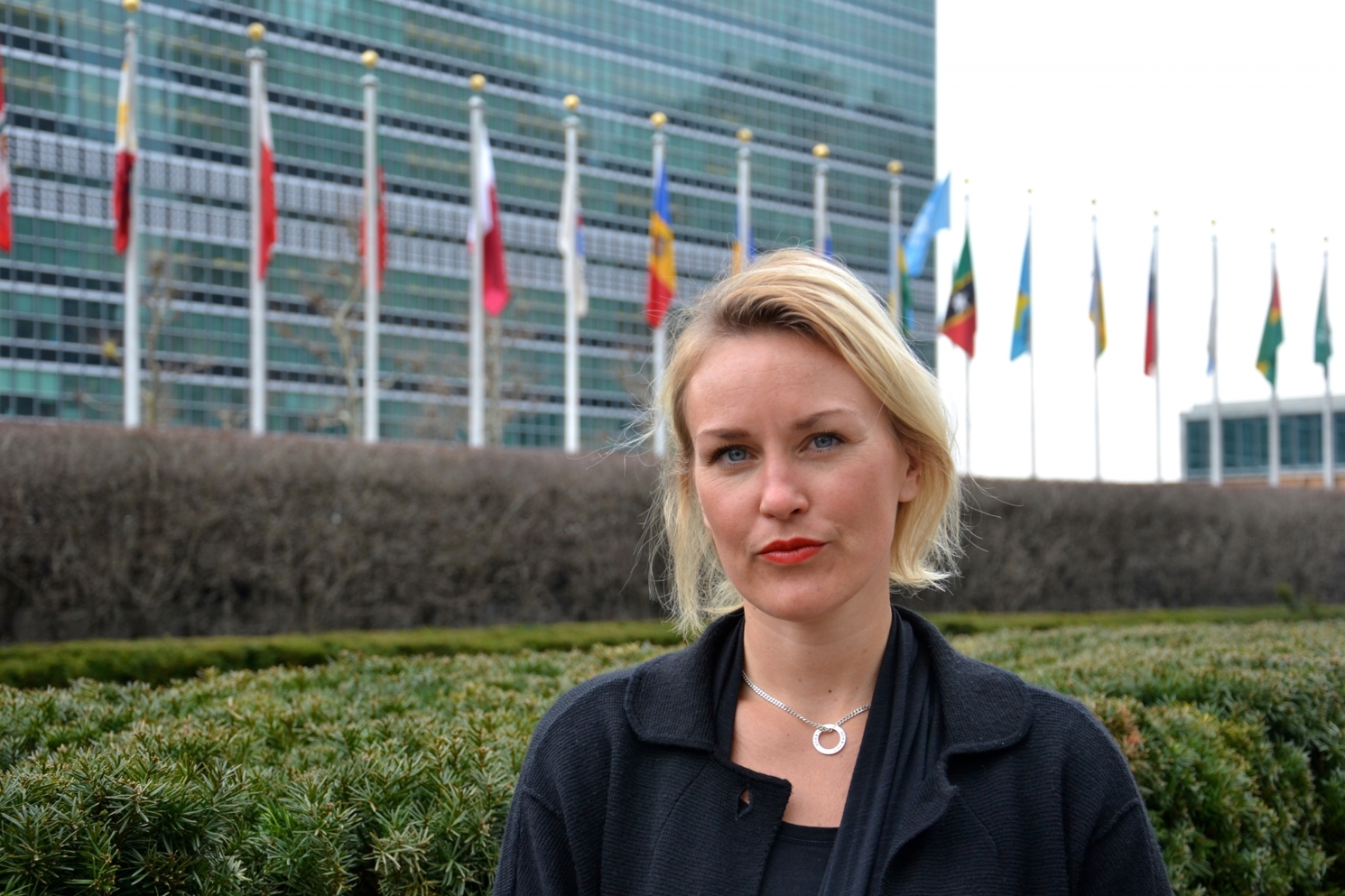 Unizons ordförande Olga Persson vid FN i New York
